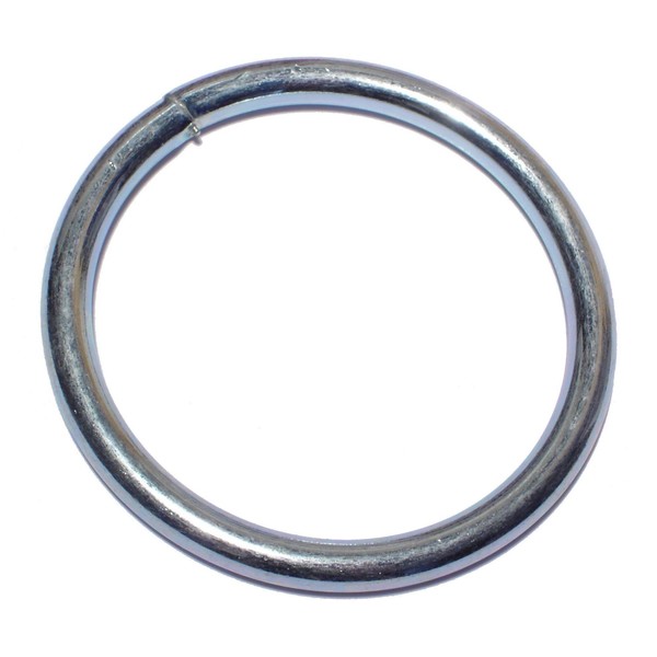 Midwest Fastener 1/4" x 2-1/2" Zinc Plated Steel Welded Rings 4PK 60232